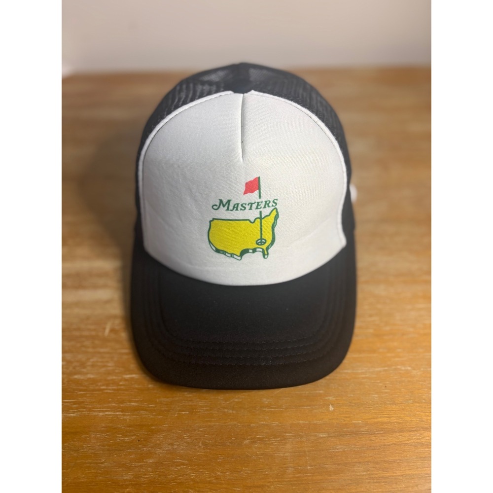 Masters Golf Tournament Trucker Hat Black White Snapback Mesh Cap Mens